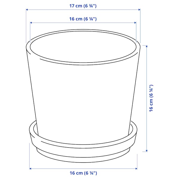 IKEA CITRUSFRUKT plant pot with saucer, indoor/outdoor gray, 6 in, Ikea Ireland | 9705UIXZM