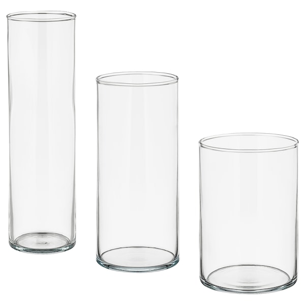 IKEA CYLINDER vase, set of 3, clear glass, Ikea Ireland | 2840DLREK