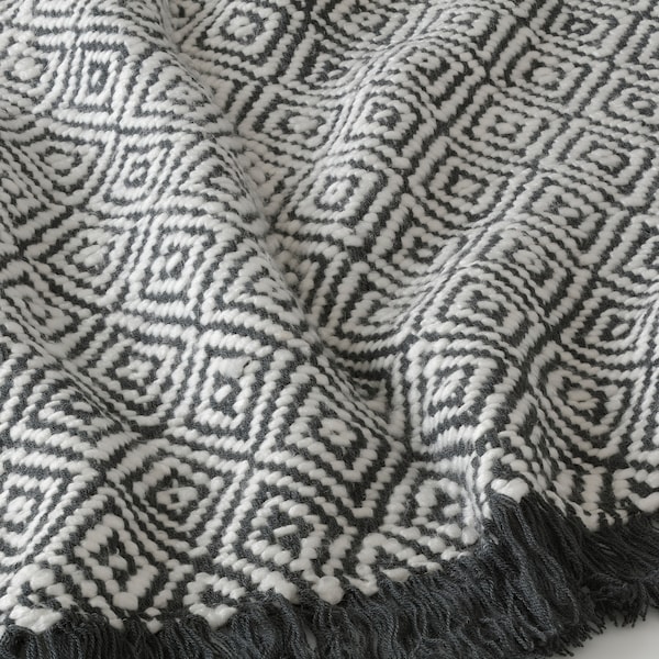 IKEA DAGFRID throw, dark gray/off-white, 59x79 in, Ikea Ireland | 5419AFOWI