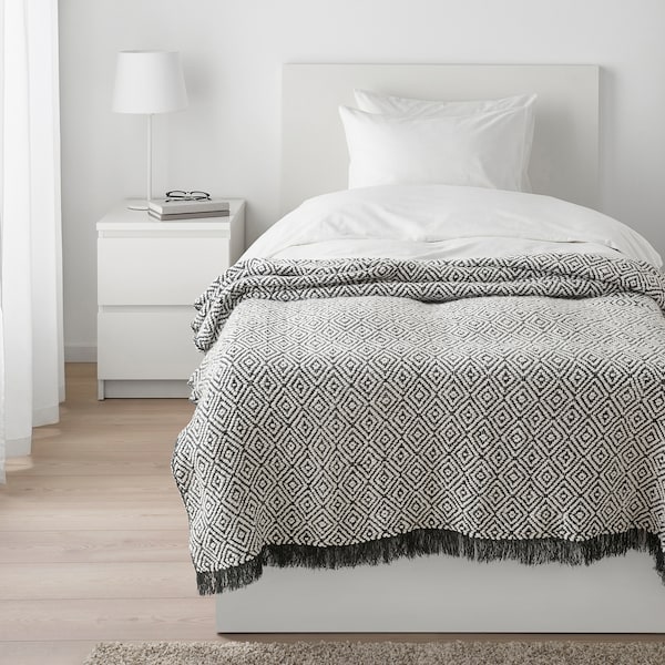 IKEA DAGFRID throw, dark gray/off-white, 59x79 in, Ikea Ireland | 5419AFOWI