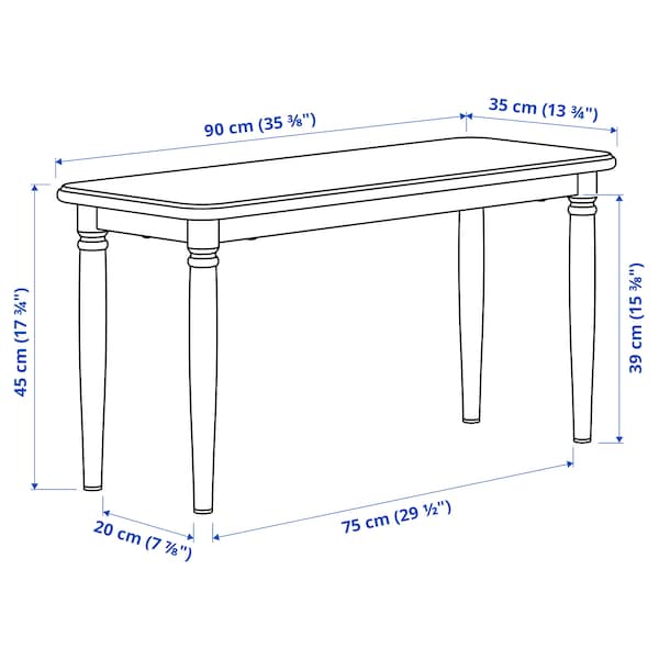 IKEA DANDERYD bench, oak veneer/white, 35 3/8x13 3/4 in, Ikea Ireland | 1246VCYRI