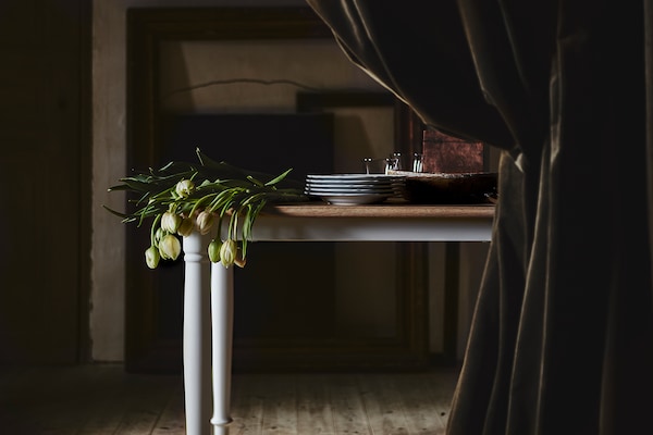 IKEA DANDERYD dining table, 51 1/8x31 1/2 in Oak Veneer / White, Ikea Ireland | 8712HYGLU