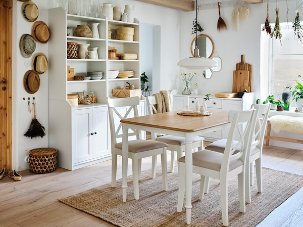 IKEA DANDERYD dining table, 51 1/8x31 1/2 in Oak Veneer / White, Ikea Ireland | 8712HYGLU
