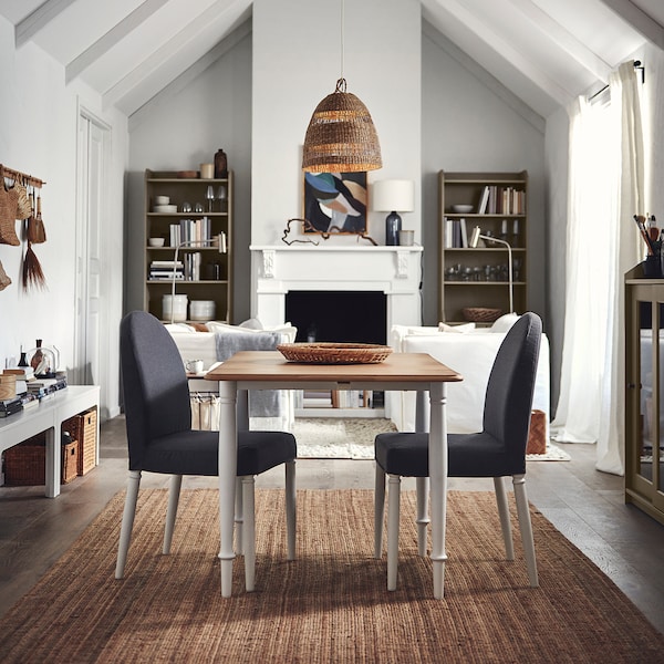 IKEA DANDERYD drop-leaf table, oak veneer/white, 29 1/8/52 3/4x31 1/2 in, Ikea Ireland | 3560DAVFY