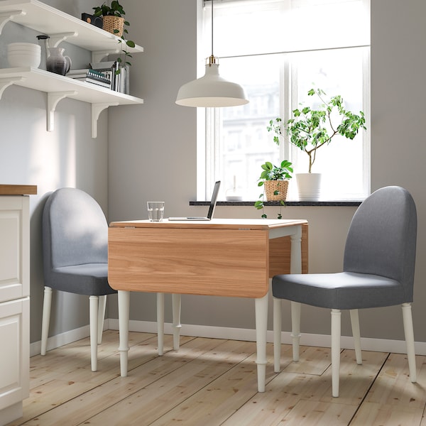 IKEA DANDERYD drop-leaf table, oak veneer/white, 29 1/8/52 3/4x31 1/2 in, Ikea Ireland | 3560DAVFY