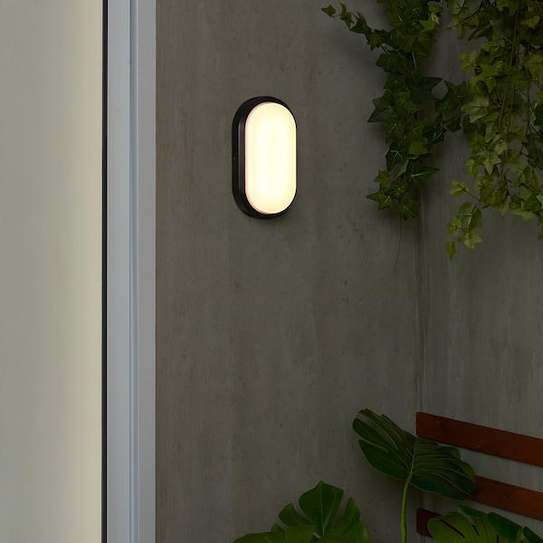 IKEA DÄCKSBÅT LED wall lamp, hardwire, outdoor black, Ikea Ireland | 4387ZYFVR
