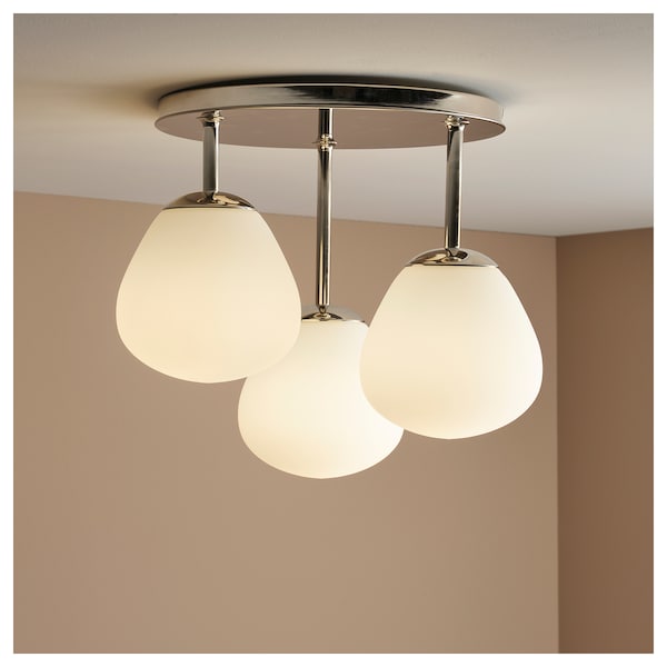 IKEA DEJSA ceiling lamp with 3 lights, chrome plated/opal glass, Ikea Ireland | 3670HRSCU