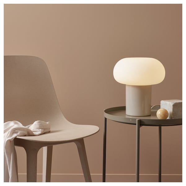 IKEA DEJSA table lamp, beige/opal glass, 11 in, Ikea Ireland | 0596LQJOH