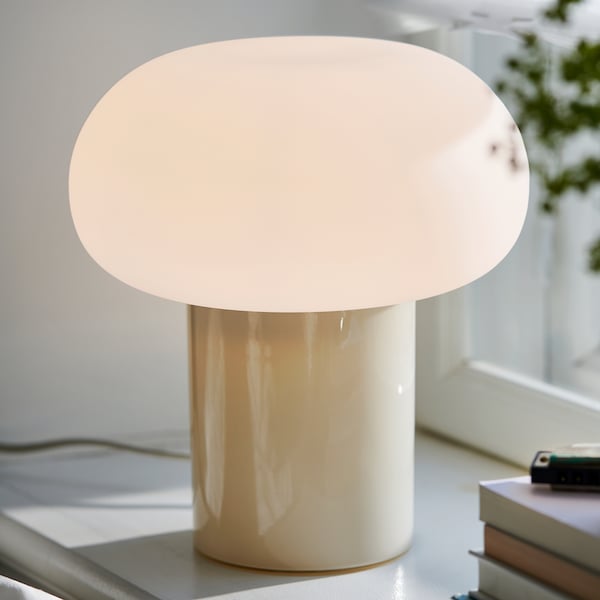 IKEA DEJSA table lamp, beige/opal glass, 11 in, Ikea Ireland | 0596LQJOH