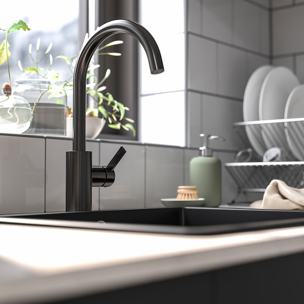 IKEA DELSJÖN kitchen faucet Brushed Black Metal, Ikea Ireland | 4209DCEZA