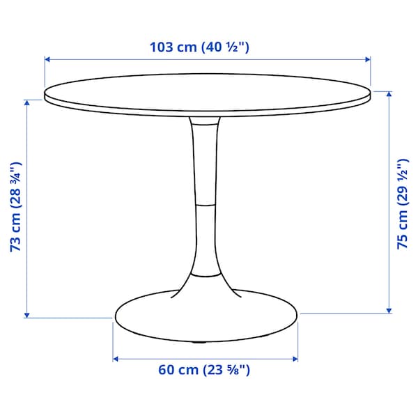 IKEA DOCKSTA table, 40 1/2 in White / White, Ikea Ireland | 6427BENCI