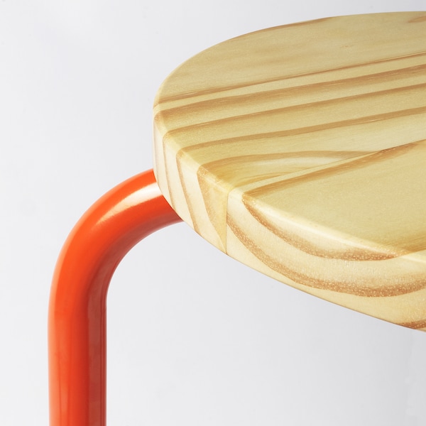 IKEA DOMSTEN stool Orange / Pine, Ikea Ireland | 9286ROVDW