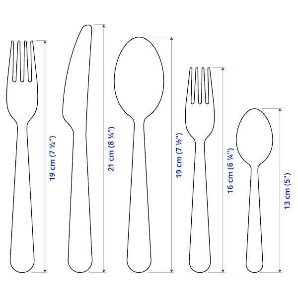 IKEA DRAGON 20-piece flatware set, stainless steel, Ikea Ireland | 0532DSQOG