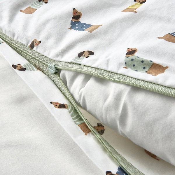IKEA DRÖMSLOTT duvet cover 1 pillowcase f crib, 43x49/14x22 in Puppy Pattern / Multicolor, Ikea Ireland | 2603BECXS