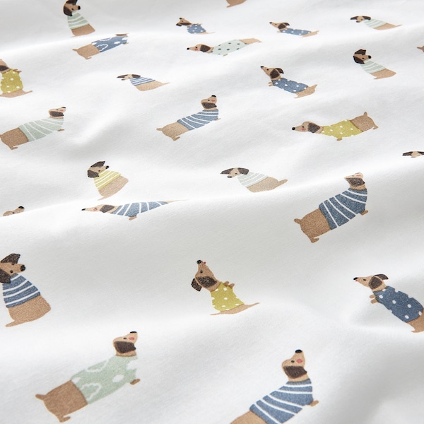 IKEA DRÖMSLOTT duvet cover 1 pillowcase f crib, 43x49/14x22 in Puppy Pattern / Multicolor, Ikea Ireland | 2603BECXS