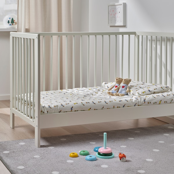 IKEA DRÖMSLOTT duvet cover 1 pillowcase f crib, 43x49/14x22 in Puppy Pattern / Multicolor, Ikea Ireland | 2603BECXS