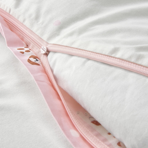 IKEA DRÖMSLOTT duvet cover 1 pillowcase f crib, 43x49/14x22 in Puppy Pattern / Pink, Ikea Ireland | 9263VKQDT