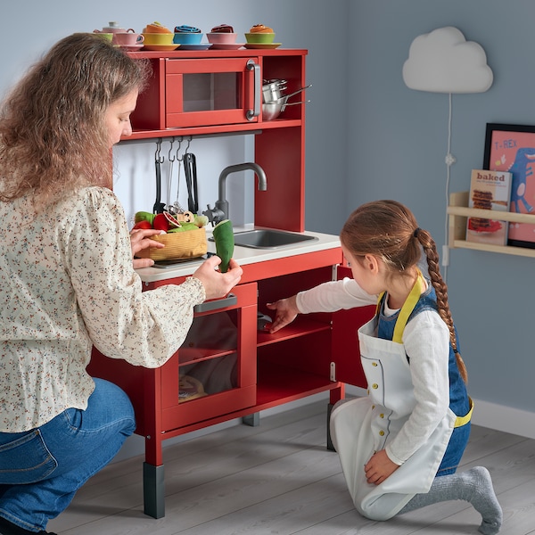 IKEA DUKTIG play kitchen, 28 3/8x15 3/4x42 7/8 in Red, Ikea Ireland | 3029VQCYD