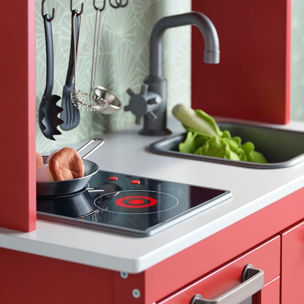 IKEA DUKTIG play kitchen, 28 3/8x15 3/4x42 7/8 in Red, Ikea Ireland | 3029VQCYD