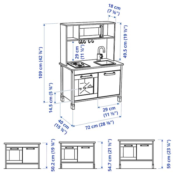 IKEA DUKTIG play kitchen, 28 3/8x15 3/4x42 7/8 in Red, Ikea Ireland | 3029VQCYD