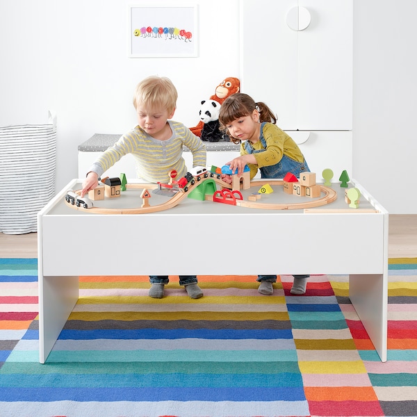 IKEA DUNDRA activity table with storage, white/gray, Ikea Ireland | 8306WLOJQ