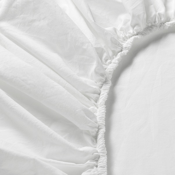 IKEA DVALA fitted sheet, King White, Ikea Ireland | 7310NVOTG