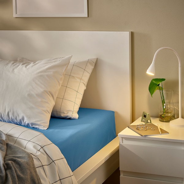 IKEA DVALA fitted sheet, Queen Blue, Ikea Ireland | 3870WIZPA