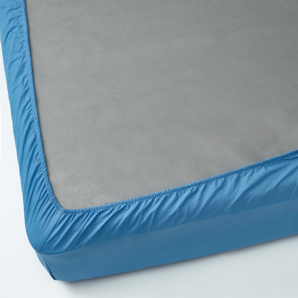 IKEA DVALA fitted sheet, Queen Blue, Ikea Ireland | 3870WIZPA
