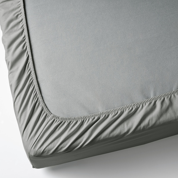 IKEA DVALA fitted sheet, Queen Light Gray, Ikea Ireland | 5319DTAUJ