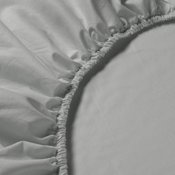 IKEA DVALA fitted sheet, Queen Light Gray, Ikea Ireland | 5319DTAUJ