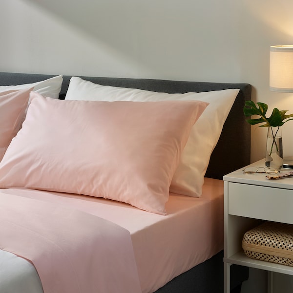 IKEA DVALA flat sheet, Queen Light Pink, Ikea Ireland | 6037RTIUN