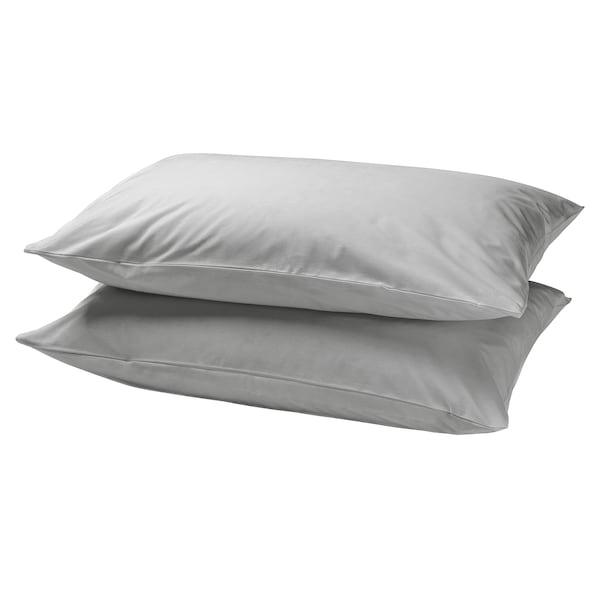 IKEA DVALA pillowcase, King, 2 pack Light Gray, Ikea Ireland | 4827NQXCO