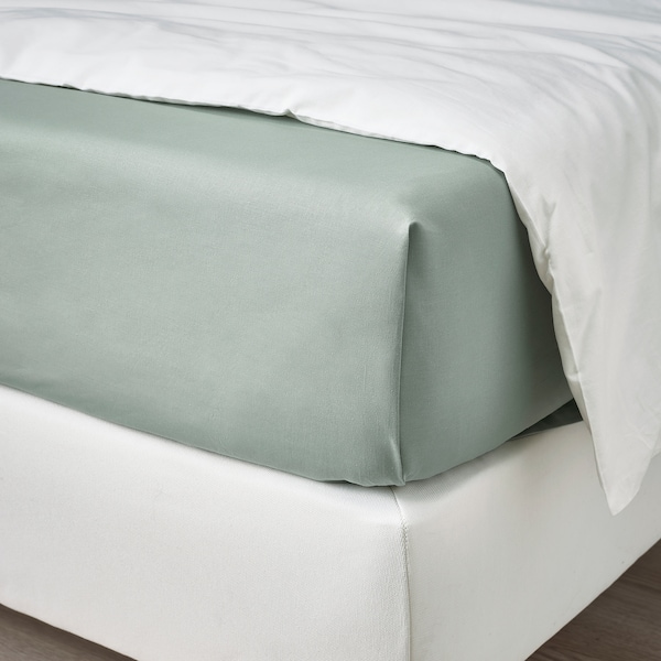 IKEA DVALA sheet set, Full/Double Gray / Green, Ikea Ireland | 7598WIFVE