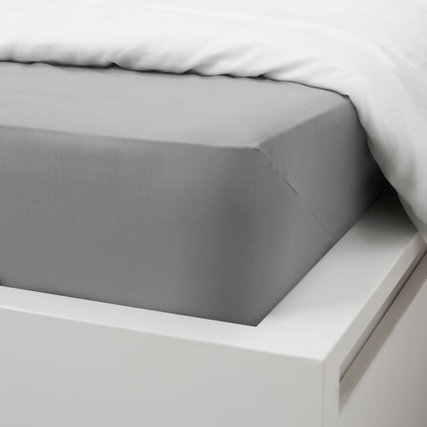 IKEA DVALA sheet set, Full/Double Light Gray, Ikea Ireland | 9604UBAIJ