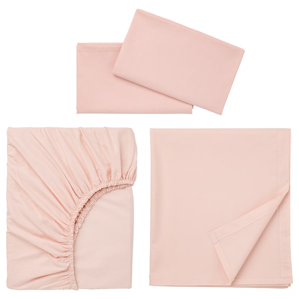 IKEA DVALA sheet set, Full/Double Light Pink, Ikea Ireland | 9367HNOVG