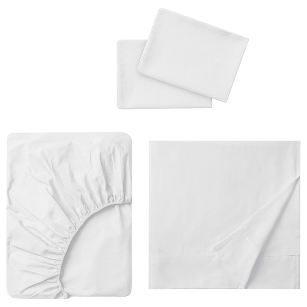IKEA DVALA sheet set, Full/Double White, Ikea Ireland | 4163NOGPD