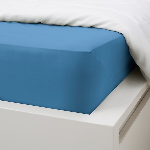 IKEA DVALA sheet set, King Blue, Ikea Ireland | 1423GPHMW