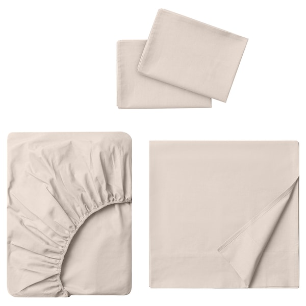 IKEA DVALA sheet set, Queen Beige, Ikea Ireland | 0425WTGRP