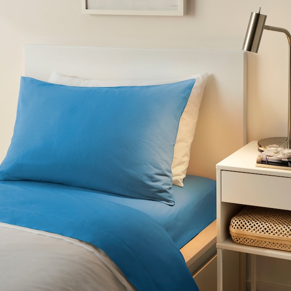 IKEA DVALA sheet set, Twin Blue, Ikea Ireland | 7423GSFDR