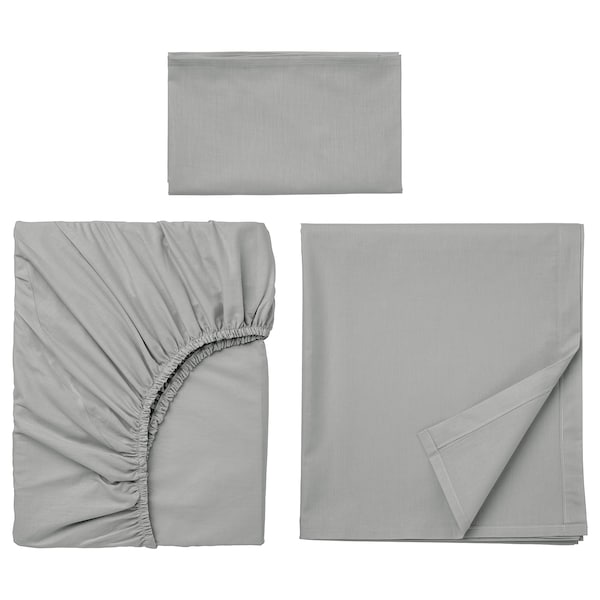 IKEA DVALA sheet set, Twin Light Gray, Ikea Ireland | 5892WGYJZ