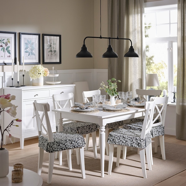 IKEA DVÄRGDUNÖRT chair pad, gray/white, 17/14x17x1 5/8 in, Ikea Ireland | 8219VMHKA