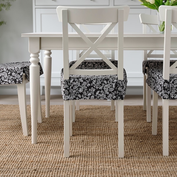 IKEA DVÄRGDUNÖRT chair pad, gray/white, 17/14x17x1 5/8 in, Ikea Ireland | 8219VMHKA