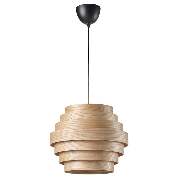 IKEA DYKARKLOCKA / HEMMA pendant lamp, white stained oak veneer/black, 16 in Black, Ikea Ireland | 3821WJFLY