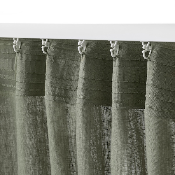 IKEA DYTÅG curtains, 1 pair, 57x98 in Gray / Green, Ikea Ireland | 6830YOSJZ