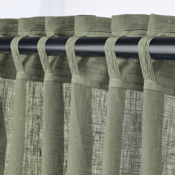 IKEA DYTÅG curtains, 1 pair, 57x98 in Gray / Green, Ikea Ireland | 6830YOSJZ