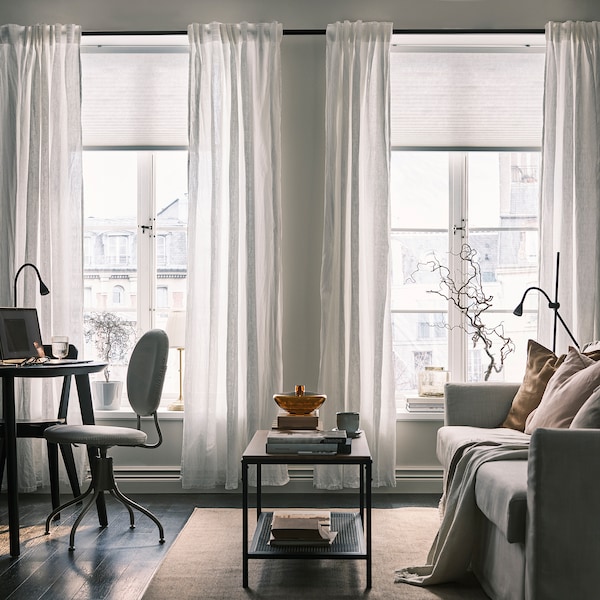 IKEA DYTÅG curtains, 1 pair, 57x98 in White, Ikea Ireland | 0869NMDQY