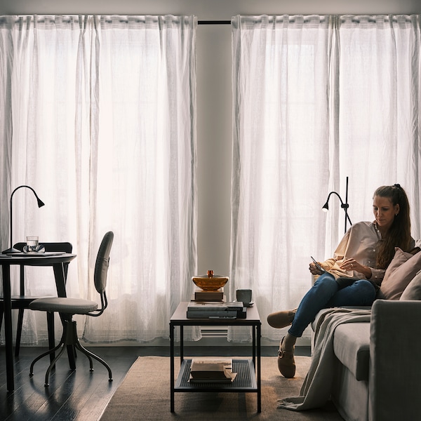 IKEA DYTÅG curtains, 1 pair, 57x98 in White, Ikea Ireland | 0869NMDQY