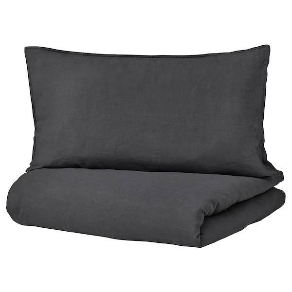 IKEA DYTÅG duvet cover and pillowcase(s), Full/Queen (Double/Queen) Dark Gray, Ikea Ireland | 6241NKYLF