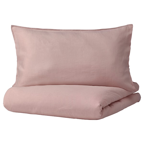 IKEA DYTÅG duvet cover and pillowcase(s), Full/Queen (Double/Queen) Light Pink, Ikea Ireland | 0356NXZHG