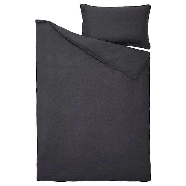 IKEA DYTÅG duvet cover and pillowcase(s), Twin Dark Gray, Ikea Ireland | 8312CJDGQ
